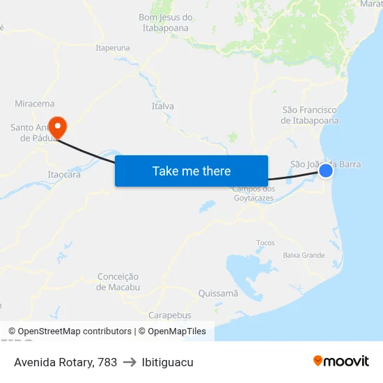 Avenida Rotary, 783 to Ibitiguacu map