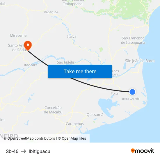 Sb-46 to Ibitiguacu map