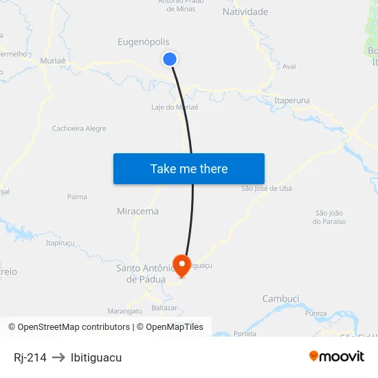 Rj-214 to Ibitiguacu map
