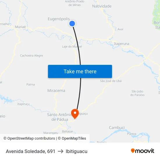 Avenida Soledade, 691 to Ibitiguacu map