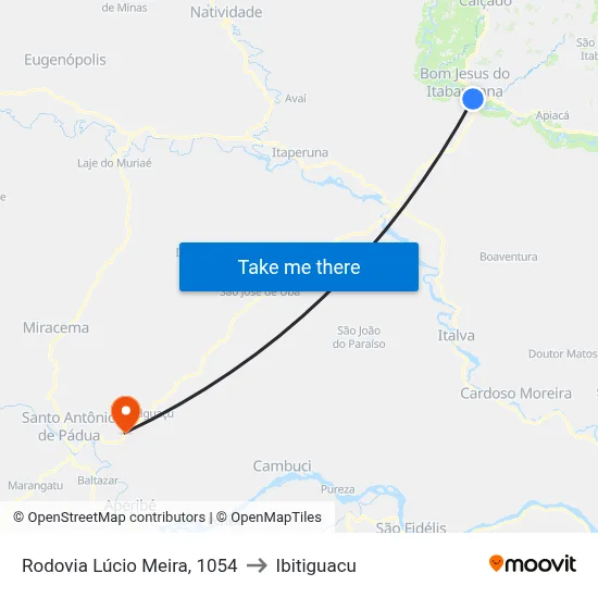 Rodovia Lúcio Meira, 1054 to Ibitiguacu map