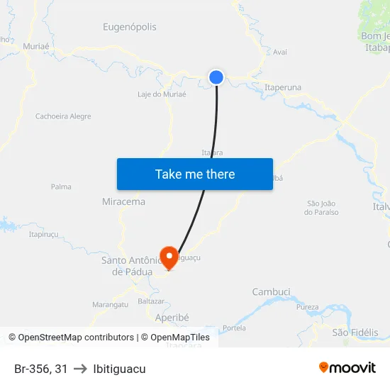 Br-356, 31 to Ibitiguacu map