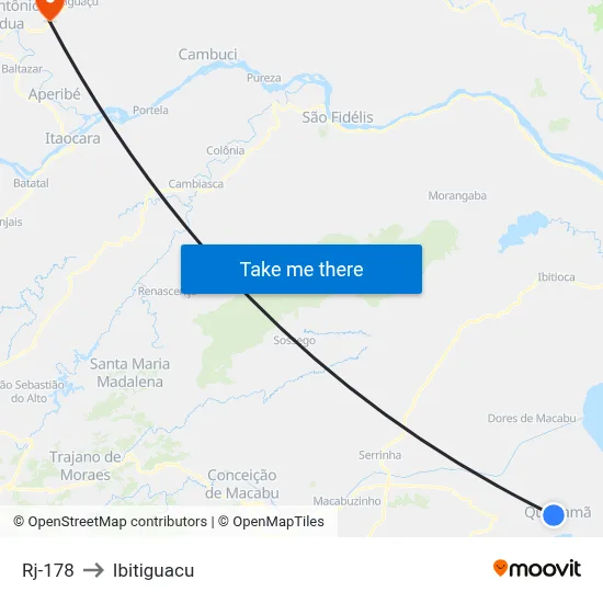 Rj-178 to Ibitiguacu map