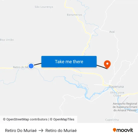 Retiro Do Muriaé to Retiro do Muriaé map