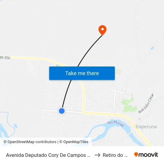 Avenida Deputado Cory De Campos P Filho, 2004 to Retiro do Muriaé map