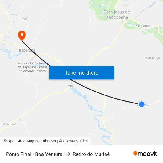 Ponto Final - Boa Ventura to Retiro do Muriaé map
