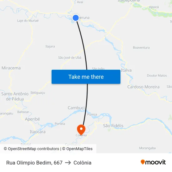 Rua Olimpio Bedim, 667 to Colônia map