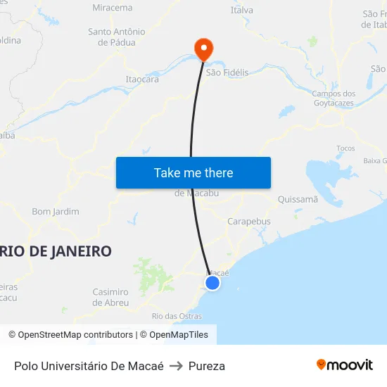 Polo Universitário De Macaé to Pureza map