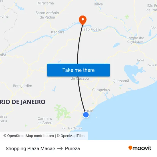 Shopping Plaza Macaé to Pureza map