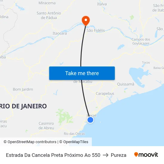 Estrada Da Cancela Preta Próximo Ao 550 to Pureza map