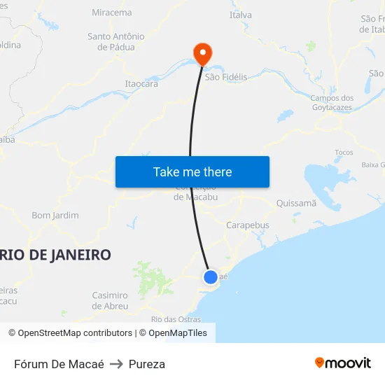 Fórum De Macaé to Pureza map