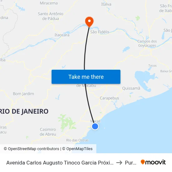 Avenida Carlos Augusto Tinoco Garcia Próximo Ao 1545 to Pureza map