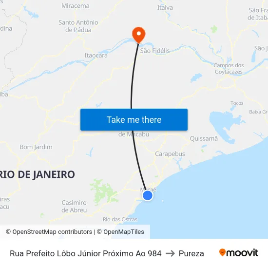 Rua Prefeito Lôbo Júnior Próximo Ao 984 to Pureza map