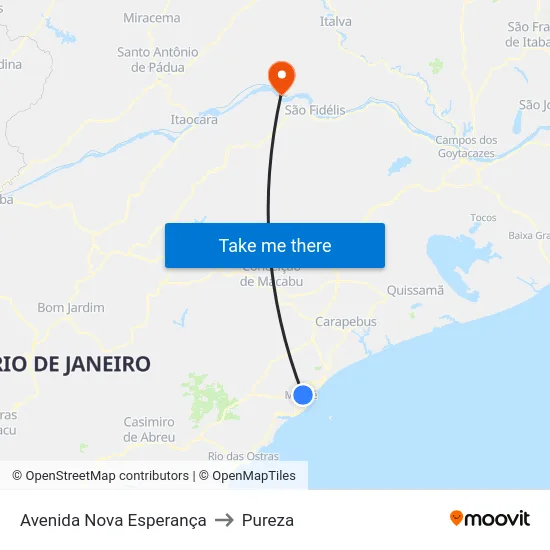 Avenida Nova Esperança to Pureza map