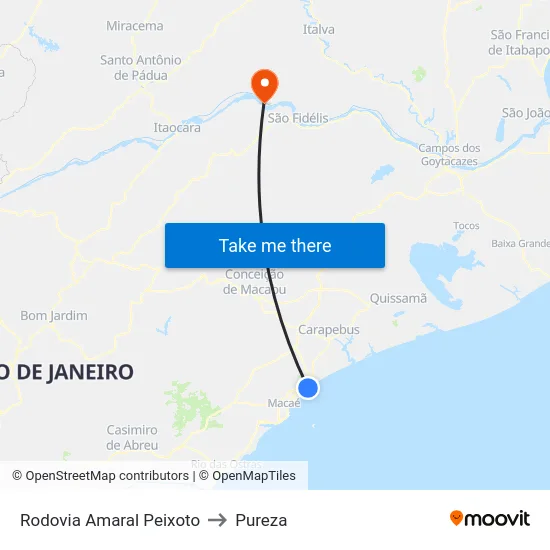 Rodovia Amaral Peixoto to Pureza map