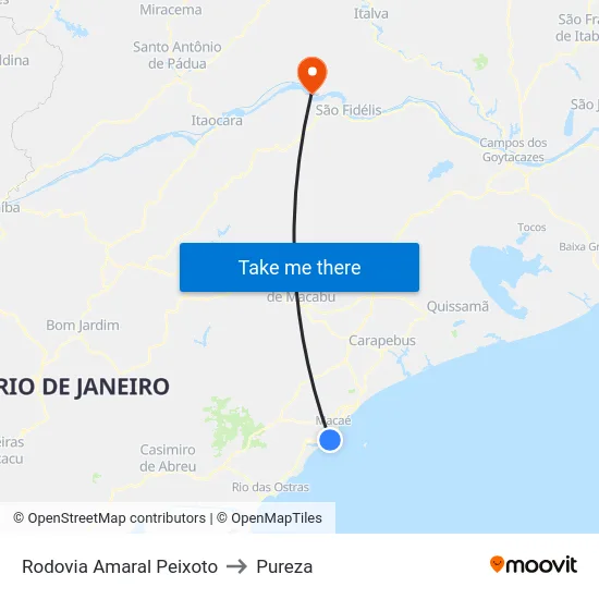 Rodovia Amaral Peixoto to Pureza map