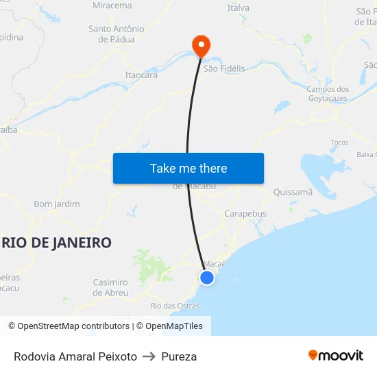 Rodovia Amaral Peixoto to Pureza map