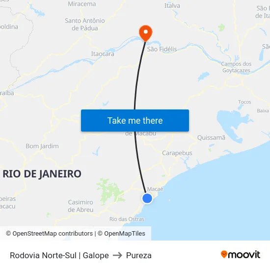 Rodovia Norte-Sul | Galope to Pureza map