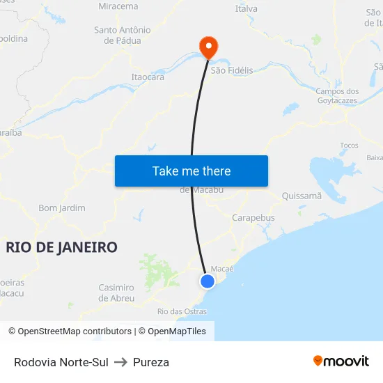 Rodovia Norte-Sul to Pureza map