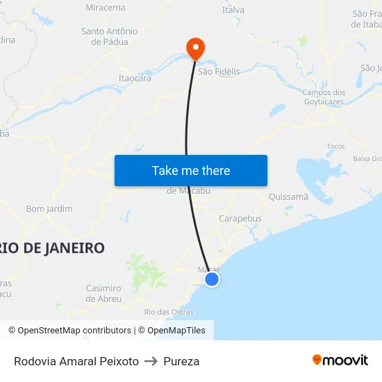 Rodovia Amaral Peixoto to Pureza map