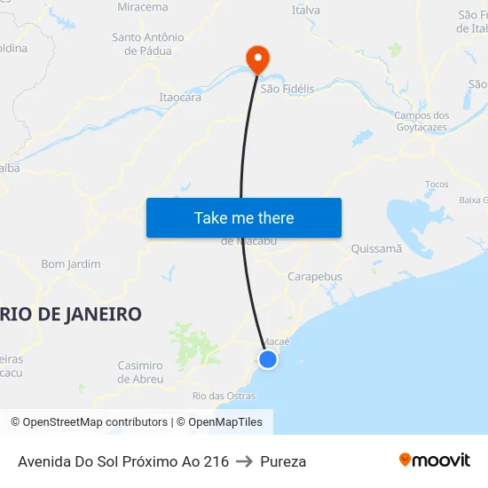 Avenida Do Sol Próximo Ao 216 to Pureza map