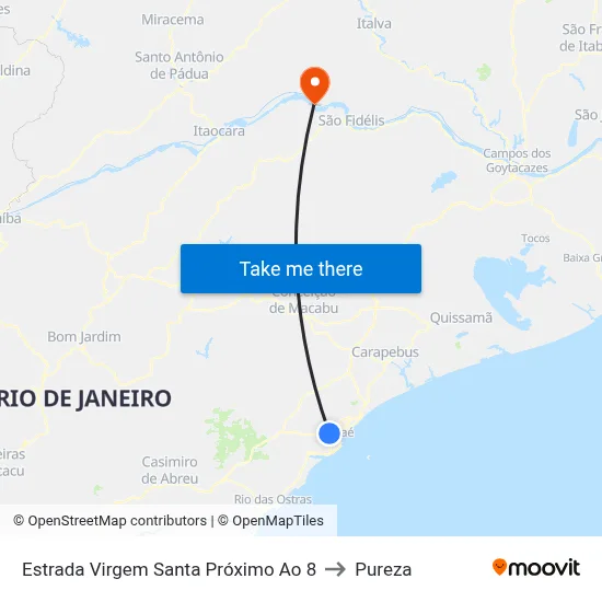 Estrada Virgem Santa Próximo Ao 8 to Pureza map