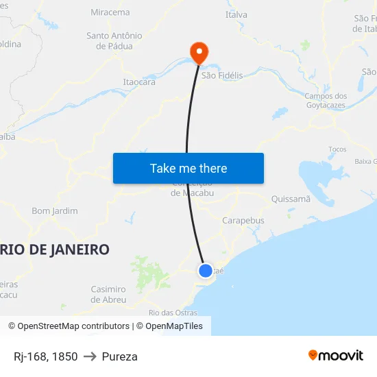 Rj-168, 1850 to Pureza map