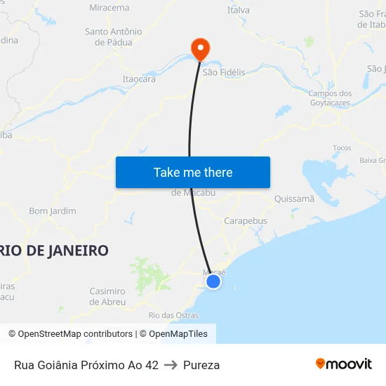 Rua Goiânia Próximo Ao 42 to Pureza map
