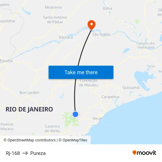 Rj-168 to Pureza map