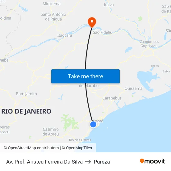 Av. Pref. Aristeu Ferreira Da Silva to Pureza map
