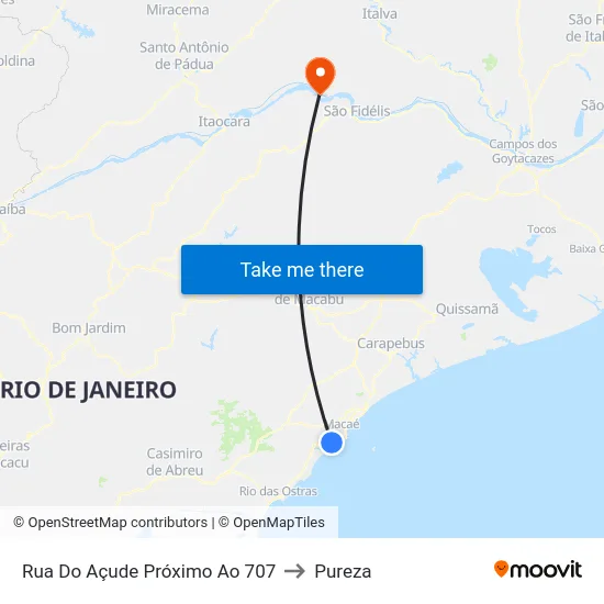 Rua Do Açude Próximo Ao 707 to Pureza map
