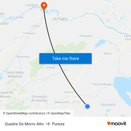 Quadra De Morro Alto to Pureza map