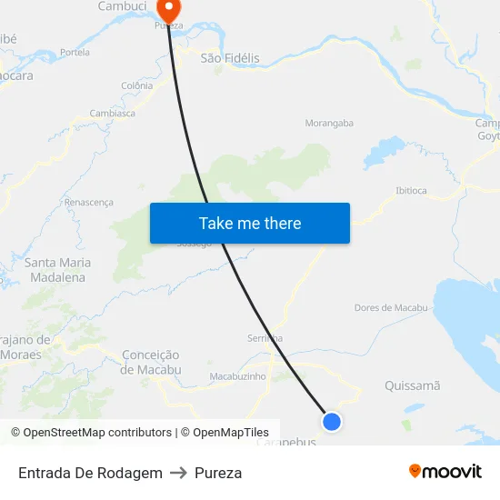Entrada De Rodagem to Pureza map