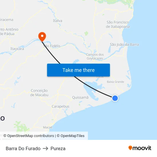 Barra Do Furado to Pureza map