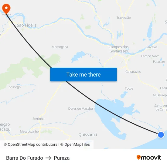 Barra Do Furado to Pureza map
