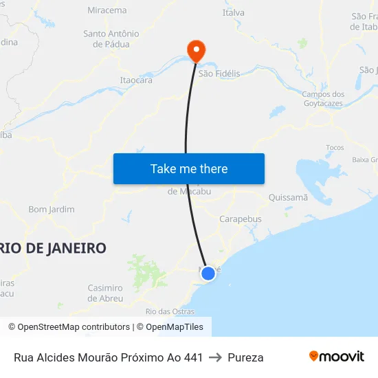 Rua Alcides Mourão Próximo Ao 441 to Pureza map