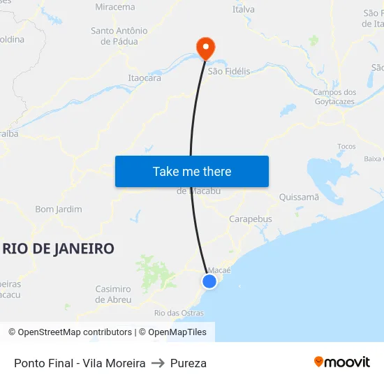 Ponto Final - Vila Moreira to Pureza map