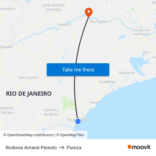 Rodovia Amaral Peixoto to Pureza map