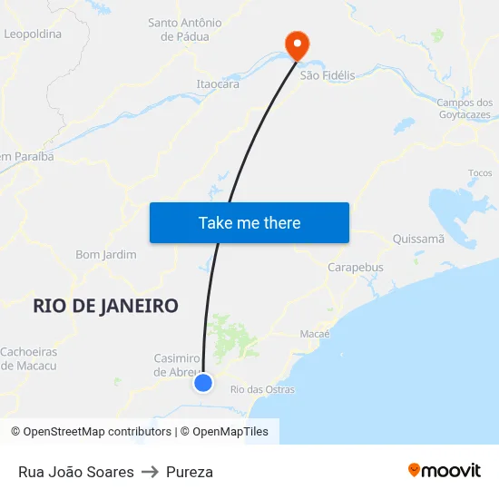Rua João Soares to Pureza map