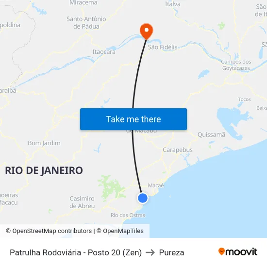 Patrulha Rodoviária - Posto 20 (Zen) to Pureza map