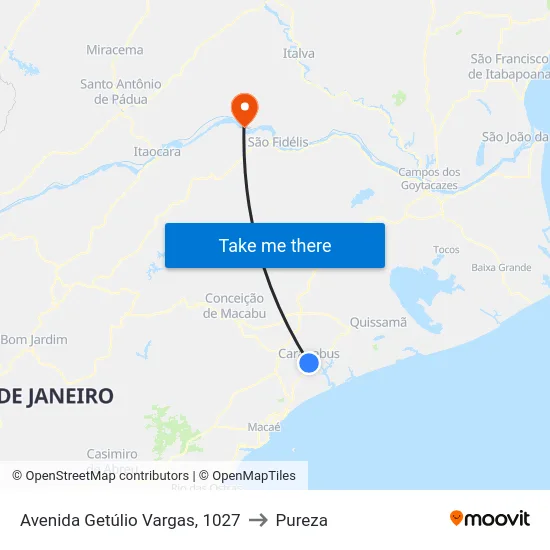 Avenida Getúlio Vargas, 1027 to Pureza map