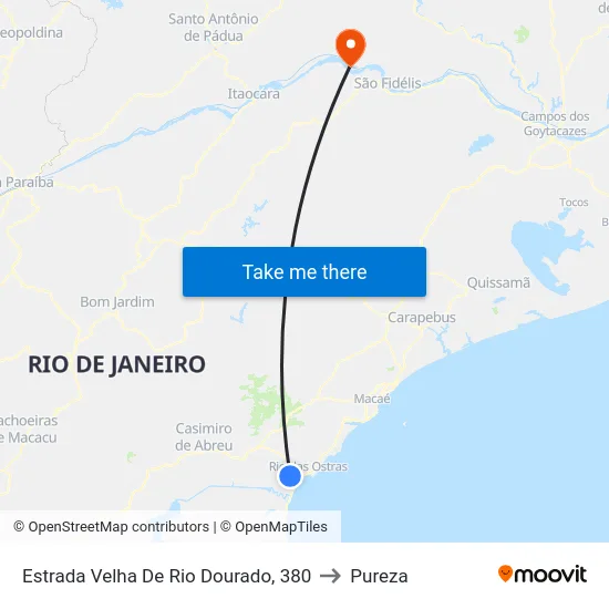 Estrada Velha De Rio Dourado, 380 to Pureza map