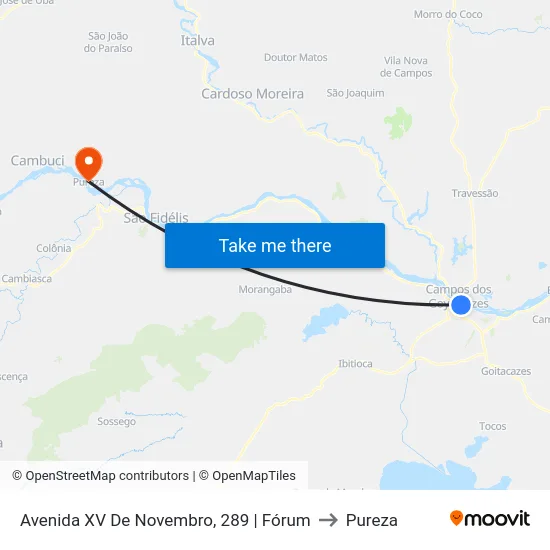 Avenida XV De Novembro, 289 | Fórum to Pureza map