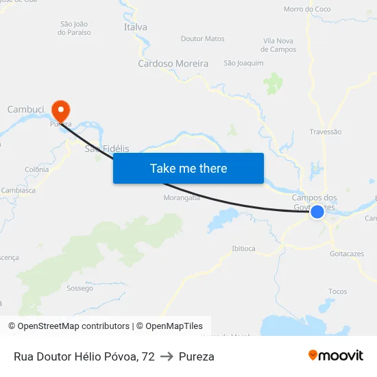 Rua Doutor Hélio Póvoa, 72 to Pureza map