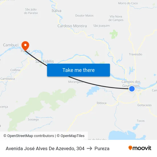 Avenida José Alves De Azevedo, 304 to Pureza map