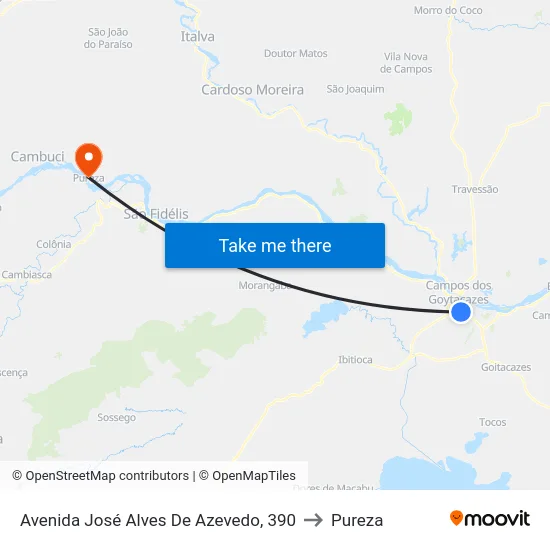 Avenida José Alves De Azevedo, 390 to Pureza map