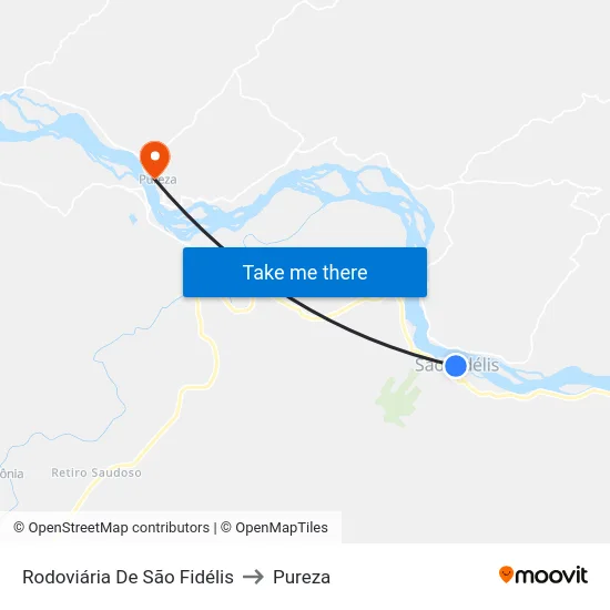 Rodoviária De São Fidélis to Pureza map