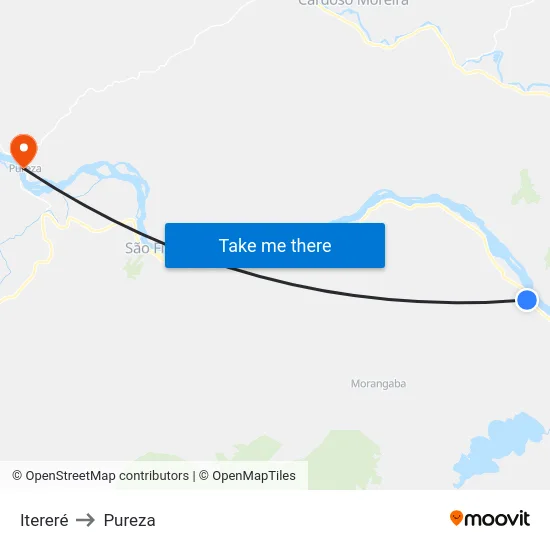 Itereré to Pureza map