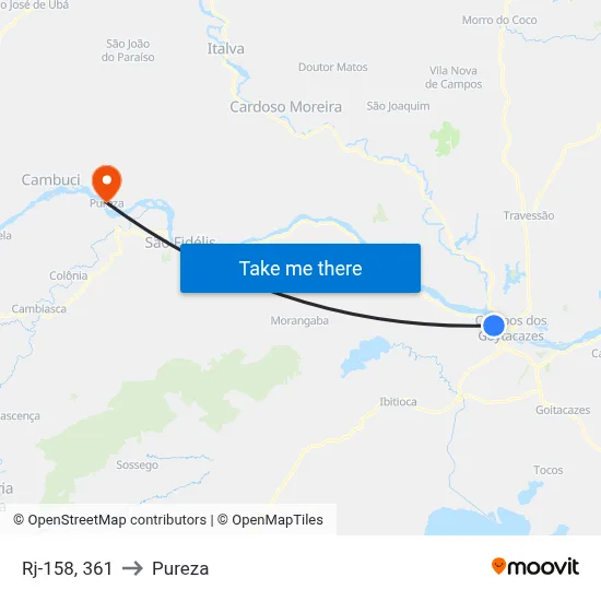 Rj-158, 361 to Pureza map