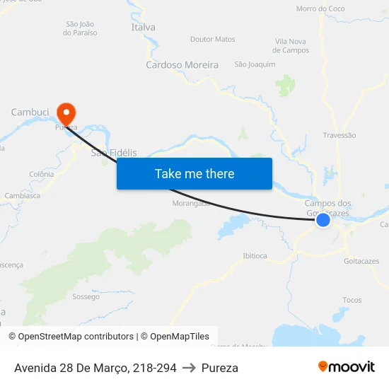 Avenida 28 De Março, 218-294 to Pureza map